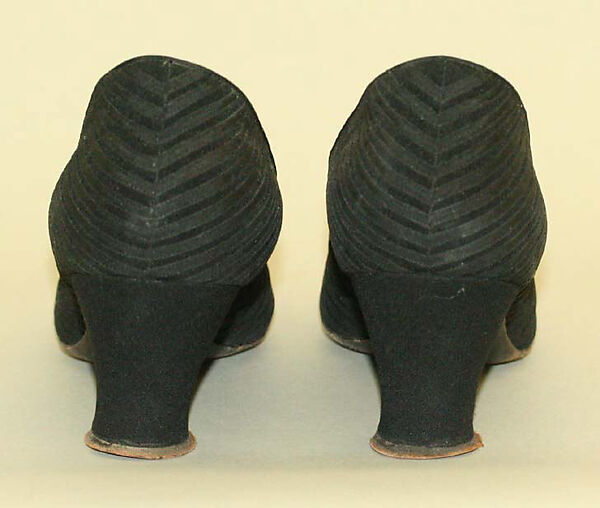 Evening shoes, Mazane (American), silk, leather, American