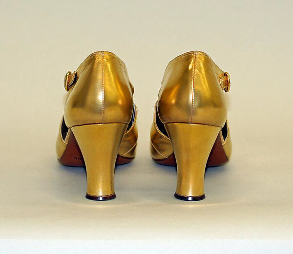 Evening shoes, Bob, Inc., N.Y. (American), leather, metal, glass, American
