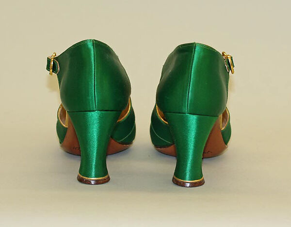 Evening shoes, Bob, Inc., N.Y. (American), silk, leather, metal, glass, American