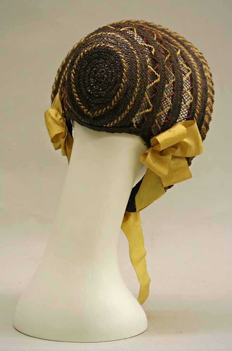 Sunbonnet, straw, silk, British