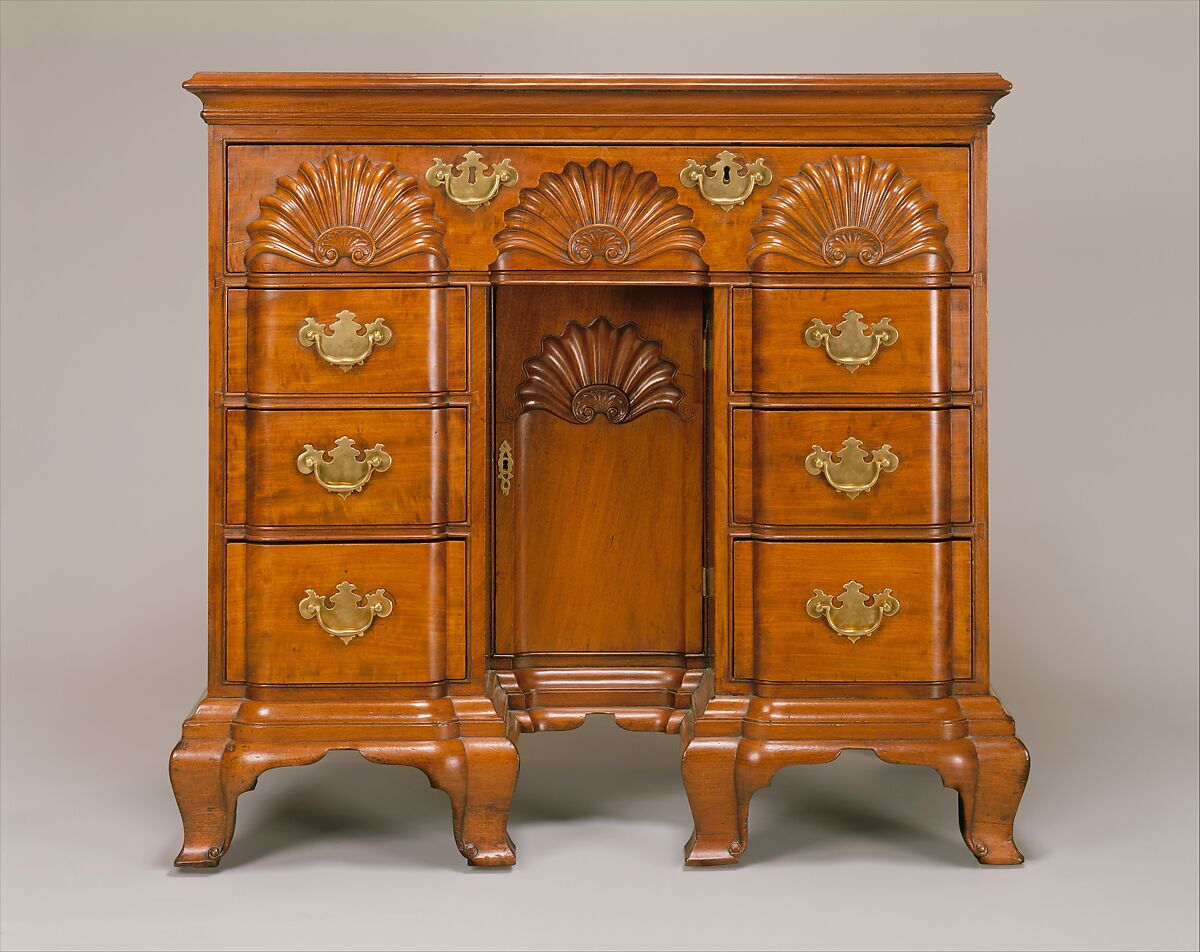 Bureau table, Attributed to John Townsend (1732–1809), Mahogany, chestnut, tulip poplar, American