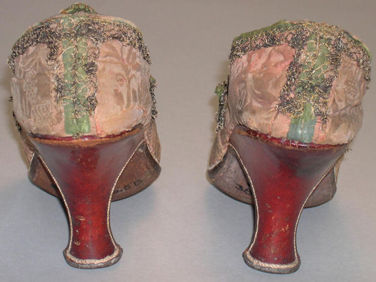 Slippers, leather, silk, French