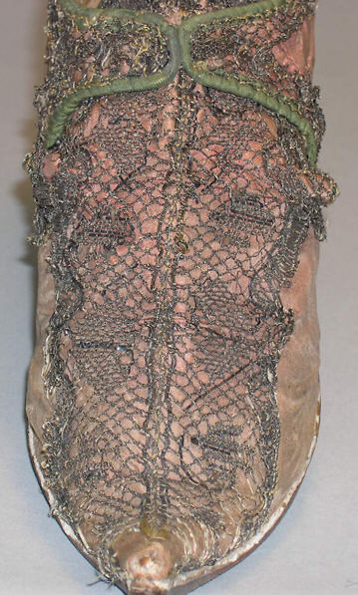 Slippers, leather, silk, French