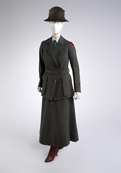 Uniform, (a, b, e) wool, (c) cotton, (d) viscose, French 