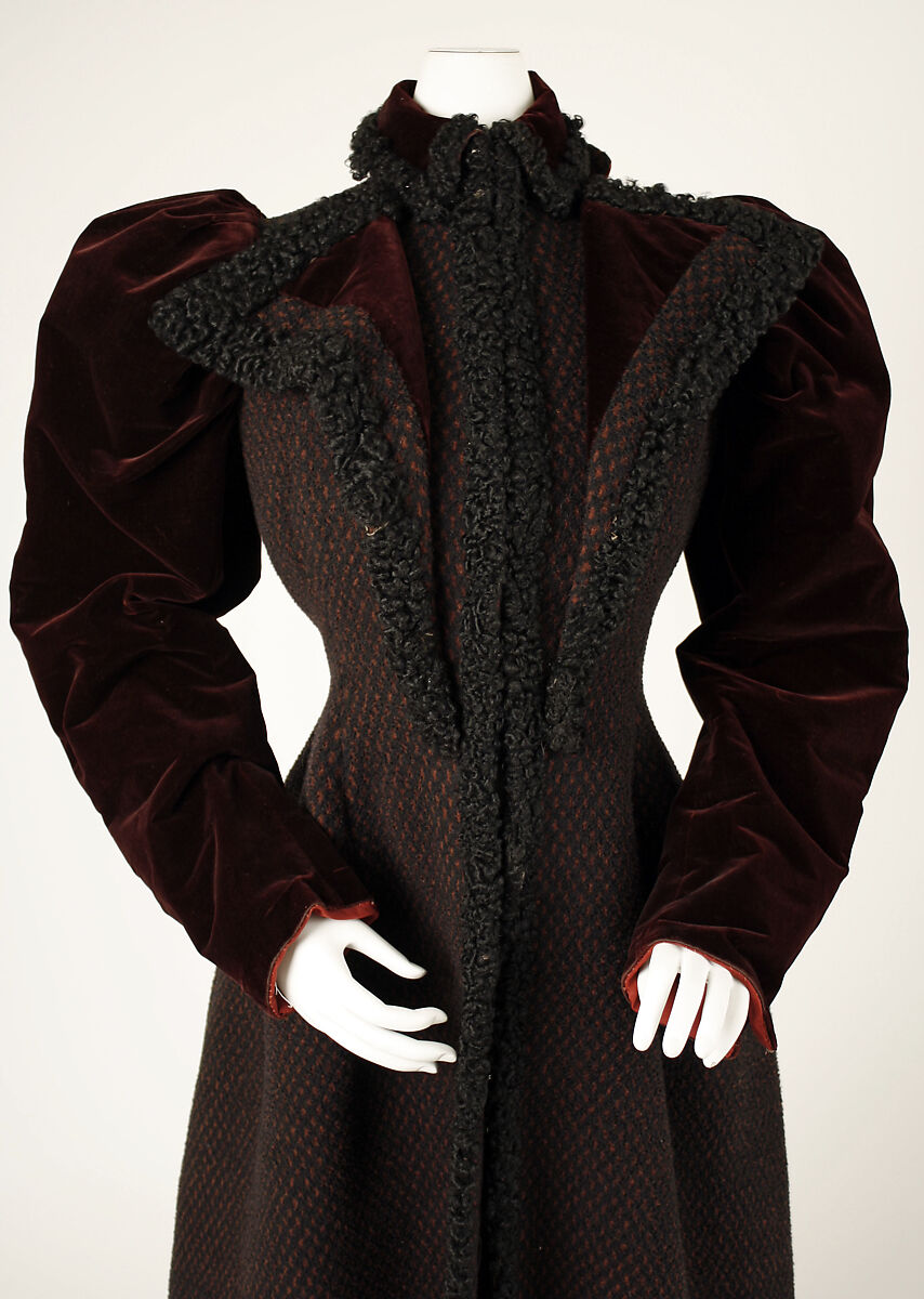 Coat, wool, silk, Persian lamb, American