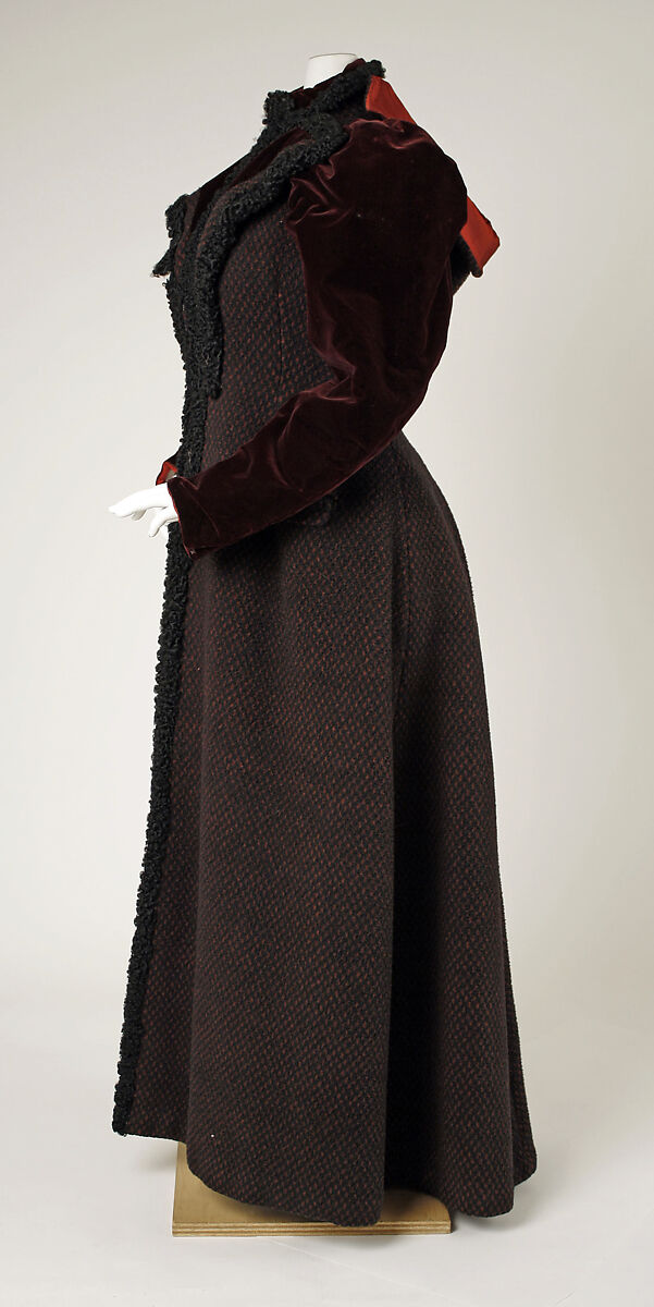 Coat, wool, silk, Persian lamb, American