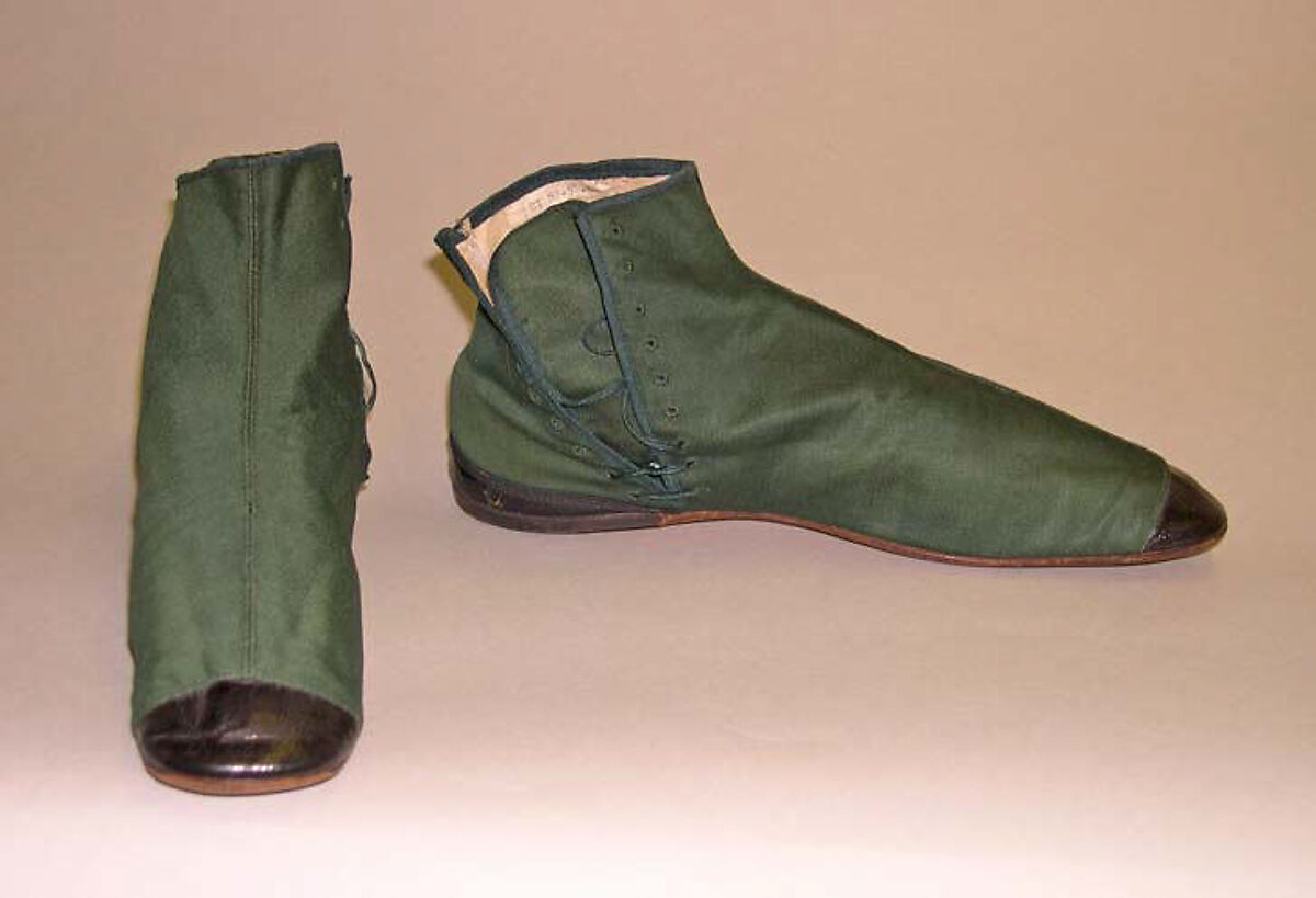 Shoes, wool, leather, silk, American 