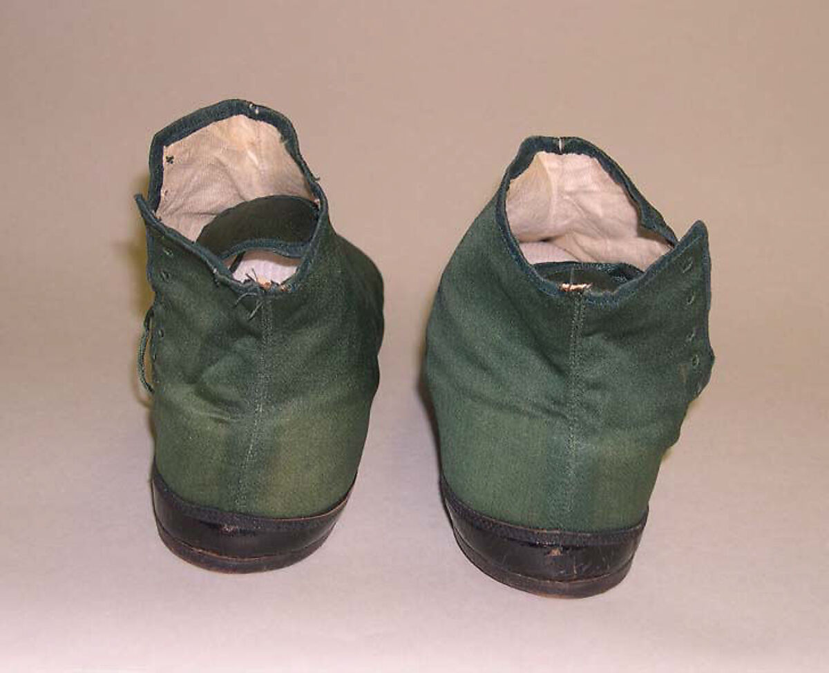 Shoes, wool, leather, silk, American