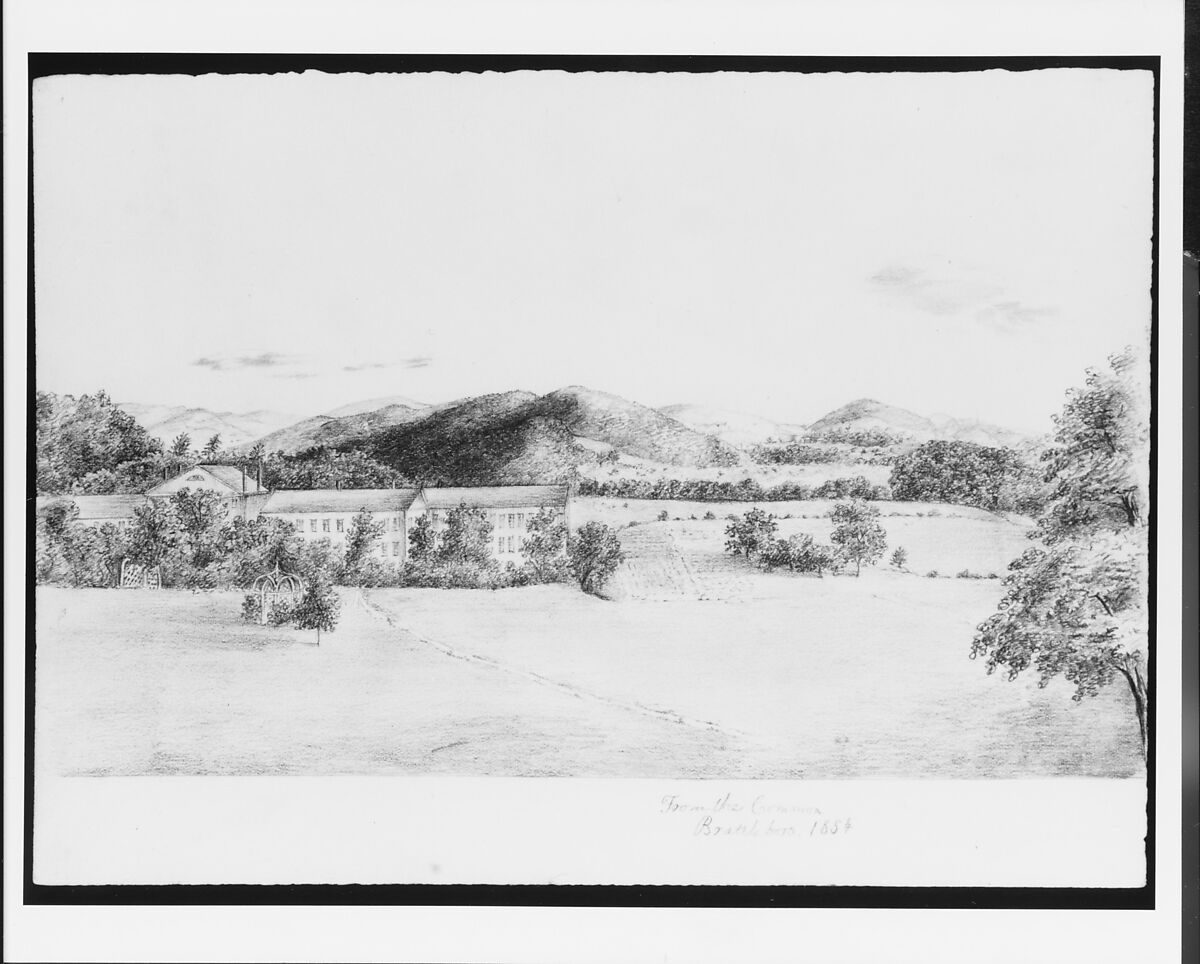 View of Brattleboro, Vermont, John Cheney (American, Manchester, Connecticut 1801–1885 Manchester, Connecticut), Graphite on off-white wove paper, American