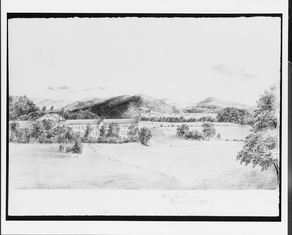 View of Brattleboro, Vermont, John Cheney (American, Manchester, Connecticut 1801–1885 Manchester, Connecticut), Graphite on off-white wove paper, American