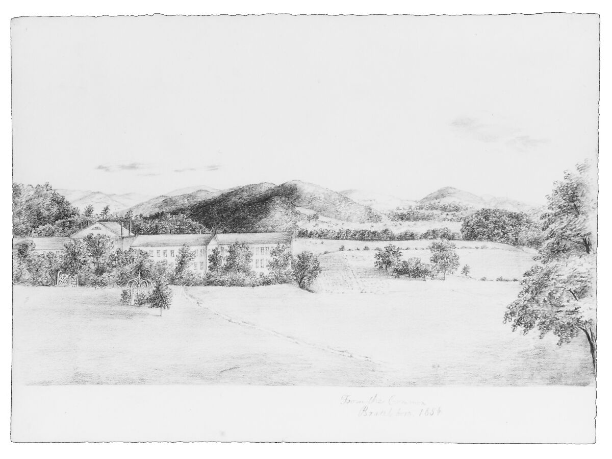 View of Brattleboro, Vermont, John Cheney (American, Manchester, Connecticut 1801–1885 Manchester, Connecticut), Graphite on off-white wove paper, American 