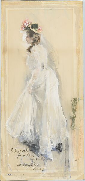 Woman in White, Howard Chandler Christy (American, Ohio 1873–1952 New York), Pastel and watercolor on cardboard, American 