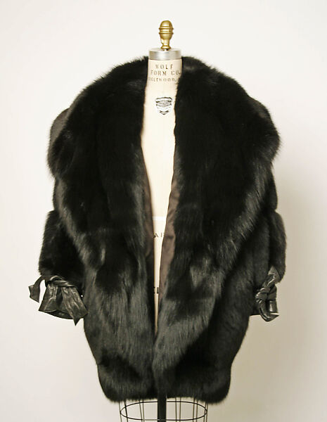 Coat, Claude Montana (French, 1949–2024), fur, leather, American 