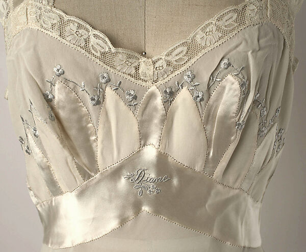 Nightgown, silk, American
