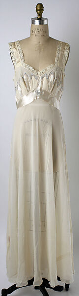 Nightgown, silk, American 