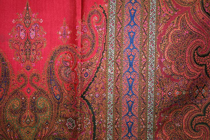 Shawl, silk, British