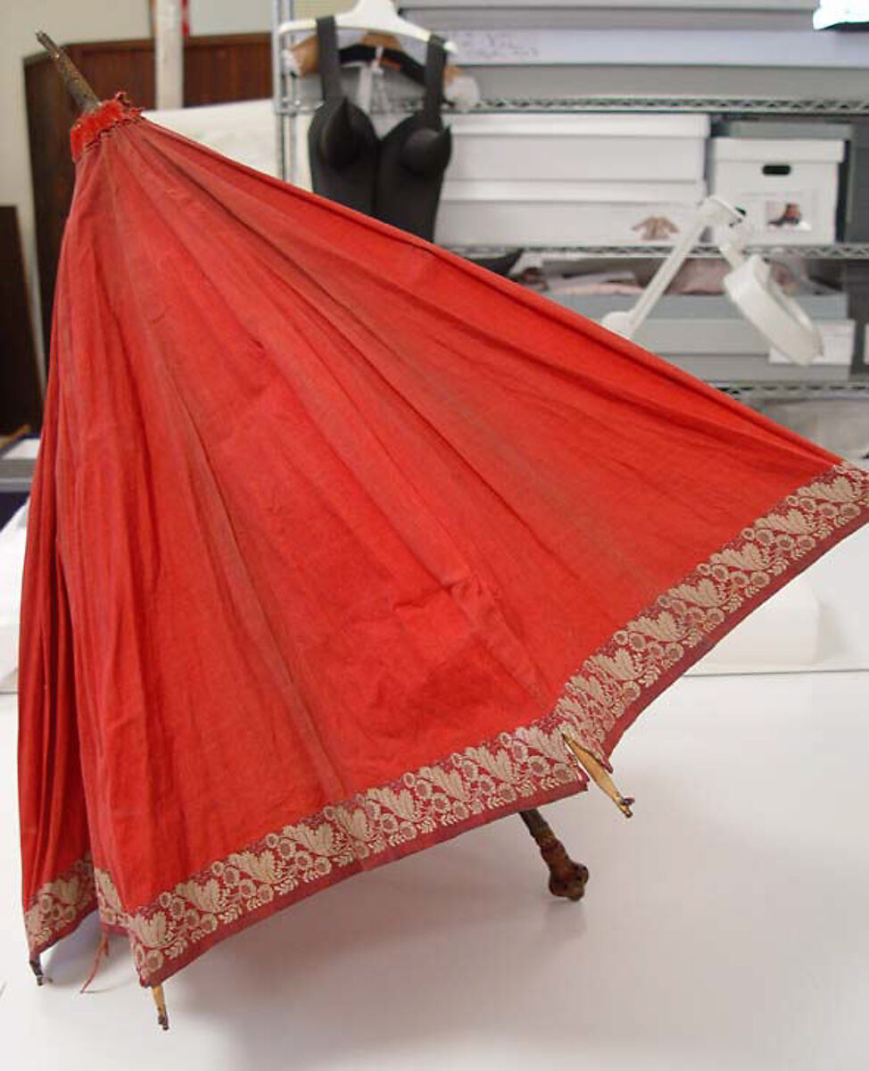 Umbrella, cotton, wood, metal, European 