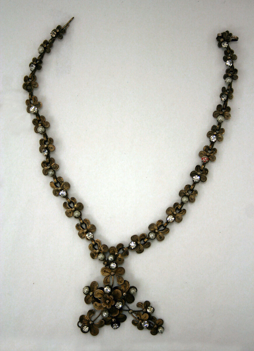 Jewelry set, silver, pearl, probably European