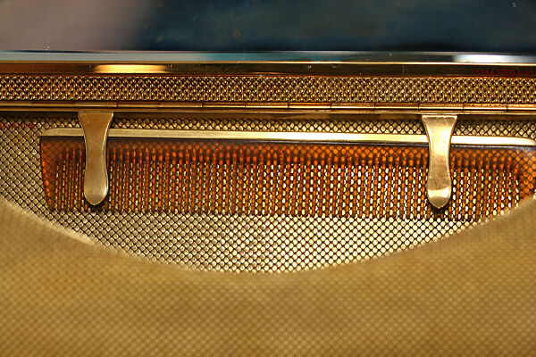 Evening purse, gold, diamond, shell, American