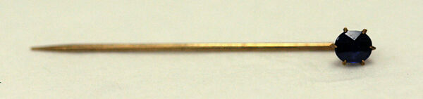 Stickpin, gold, sapphire, American or European 