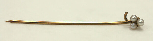 Stickpin, gold, pearls, American or European 