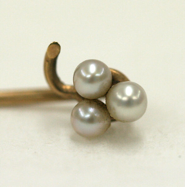 Stickpin, gold, pearls, American or European