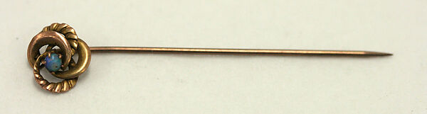 Stickpin, gold, opal, American or European 