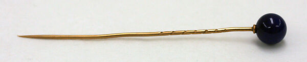 Stickpin, gold, lapis lazuli, American or European 