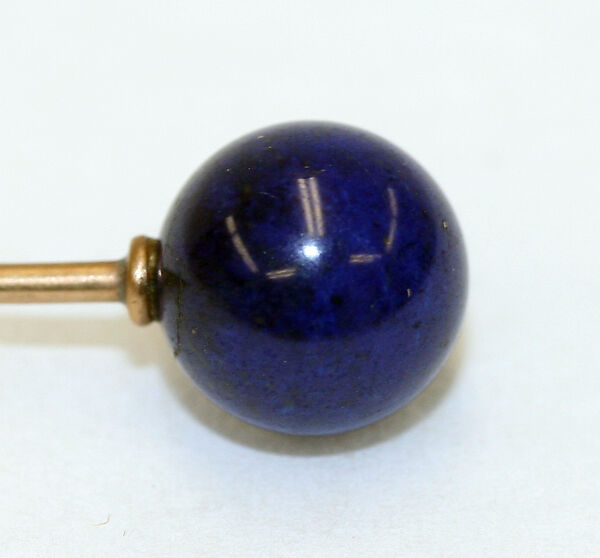 Stickpin, gold, lapis lazuli, American or European