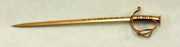 Stickpin, gold, American or European