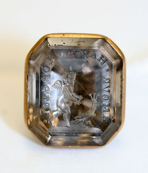Seal, metal, smokey quartz, French 