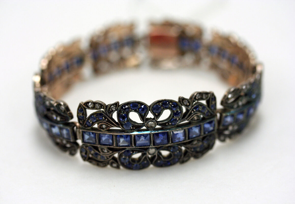 Bracelet, gold, diamonds, sapphires, Austrian 