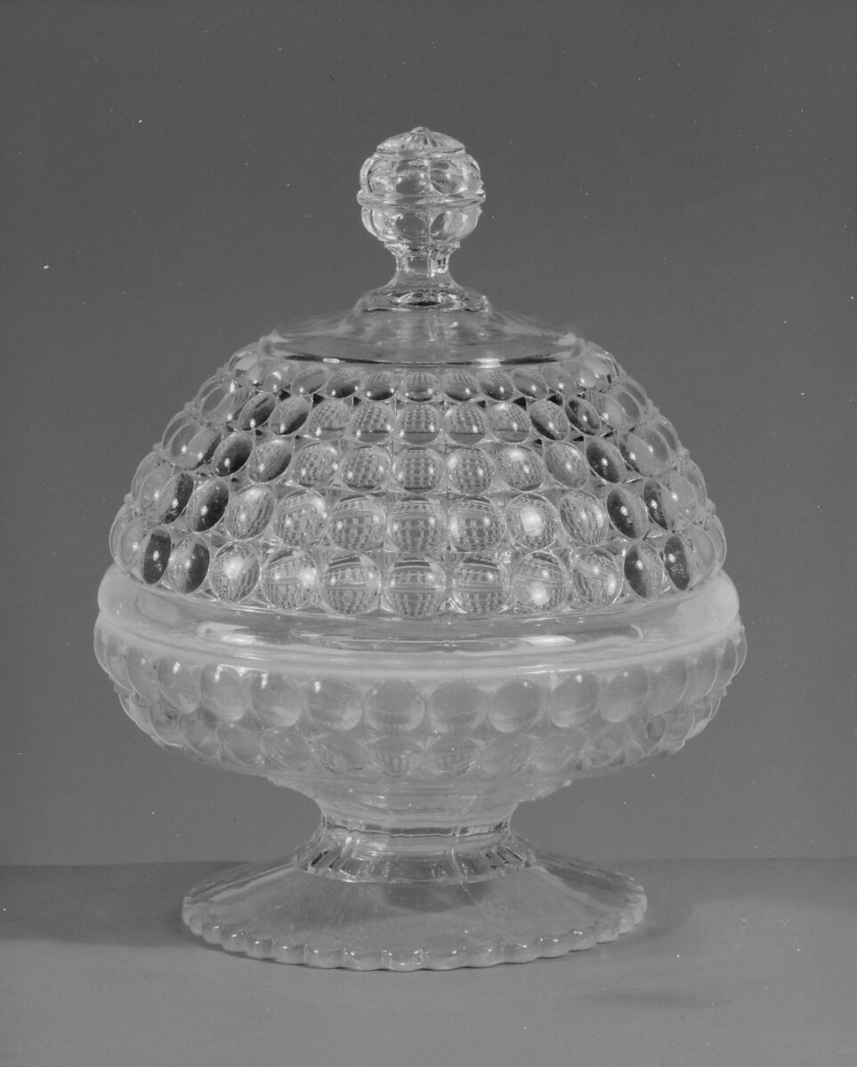 Butter Dish, Richards and Hartley Flint Glass Co. (ca. 1870–1890), Pressed colorless and opalescent glass, American 
