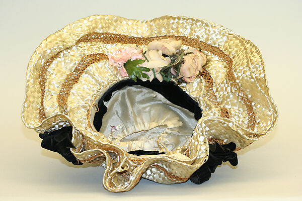 Bridesmaid ensemble, silk, straw, French