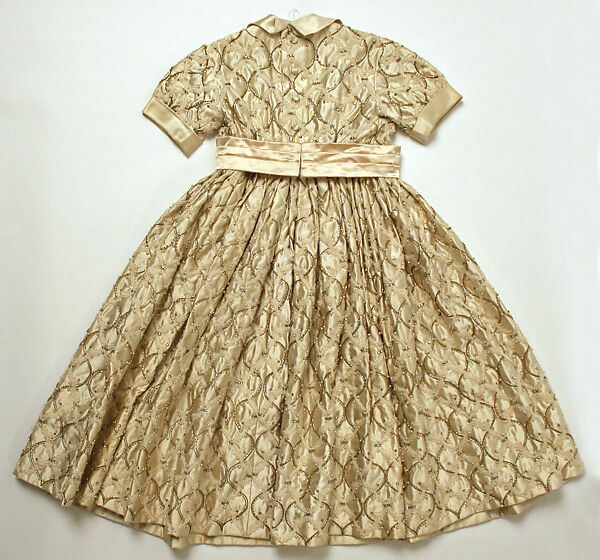 Ensemble, House of Dior (French, founded 1946), silk, glass, metal, cotton, French