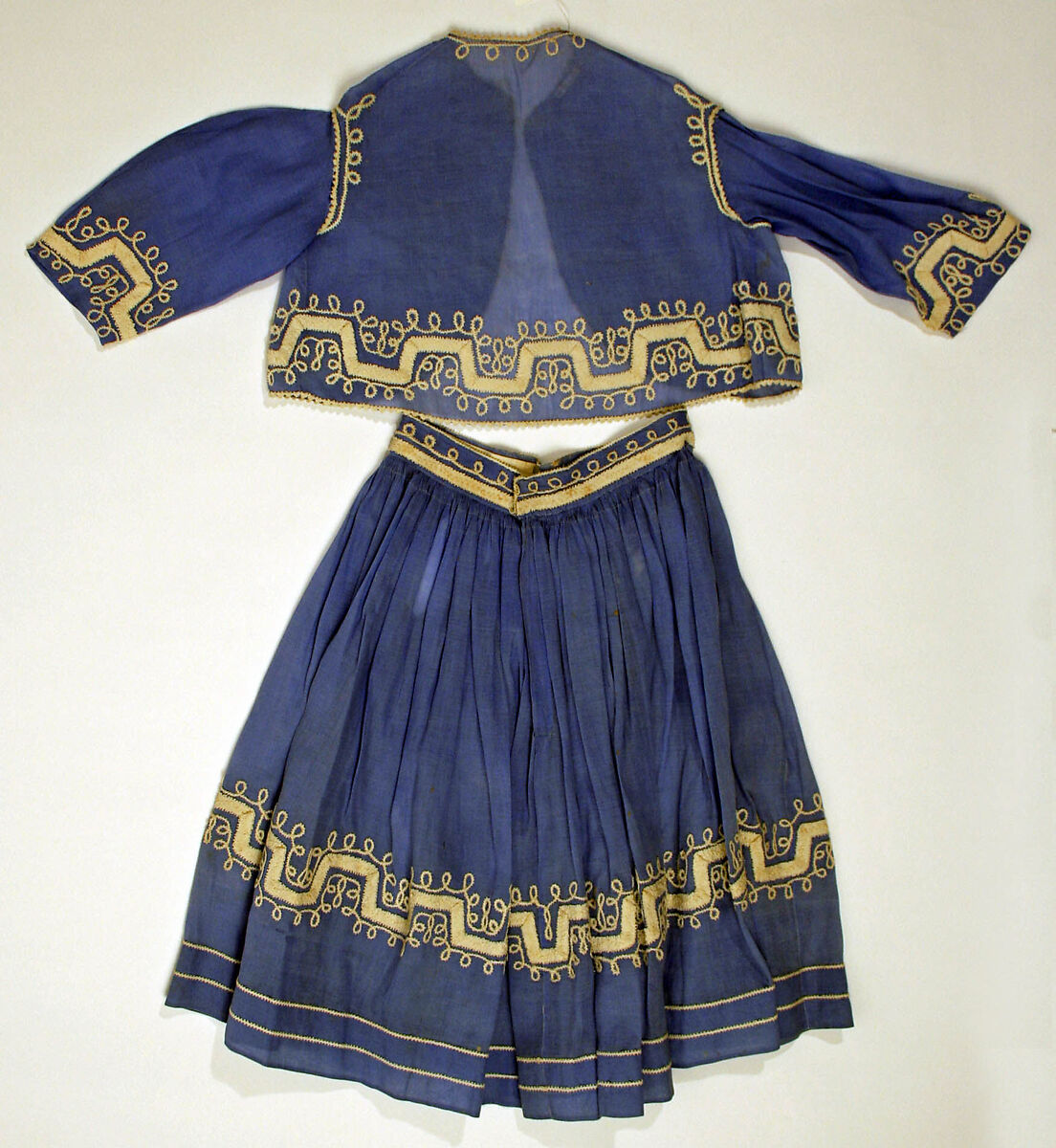 Ensemble, linen, cotton, American