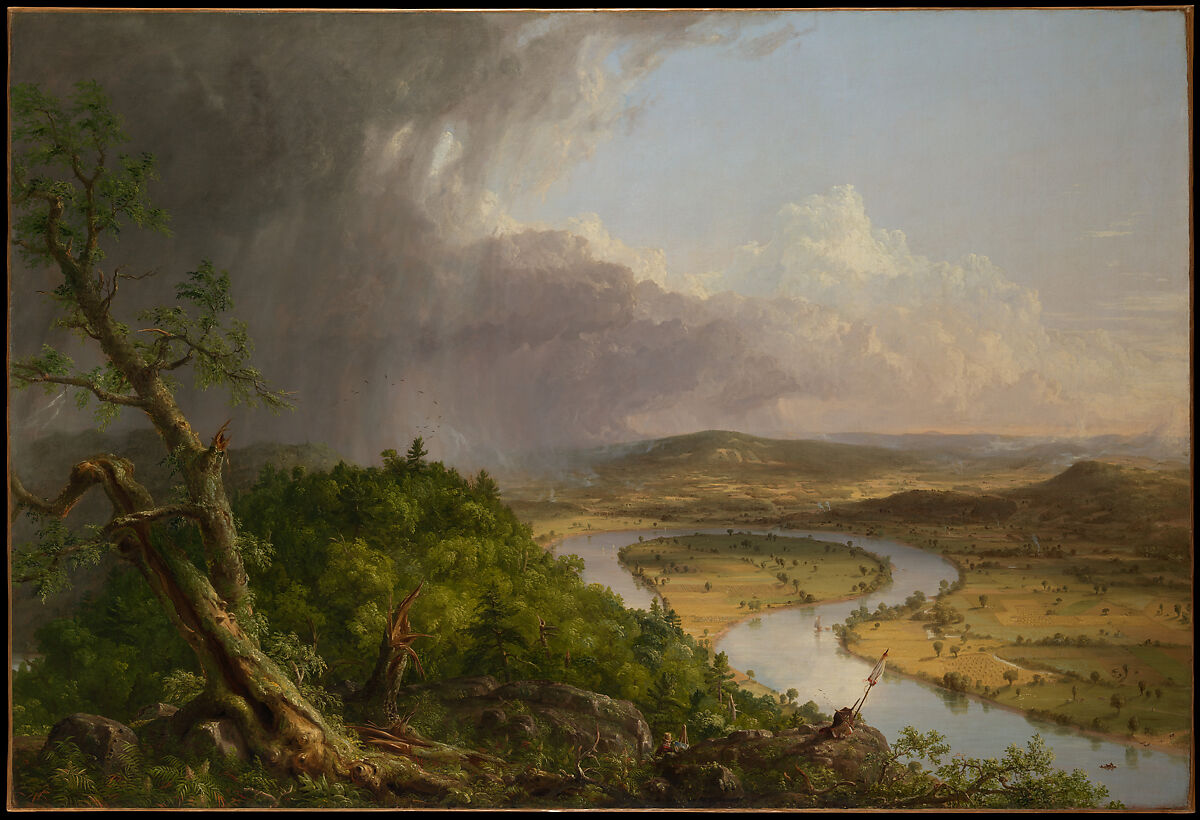 View from Mount Holyoke, Northampton, Massachusetts, after a Thunderstorm—The Oxbow, Thomas Cole (American, Lancashire 1801–1848 Catskill, New York), Oil on canvas, American 