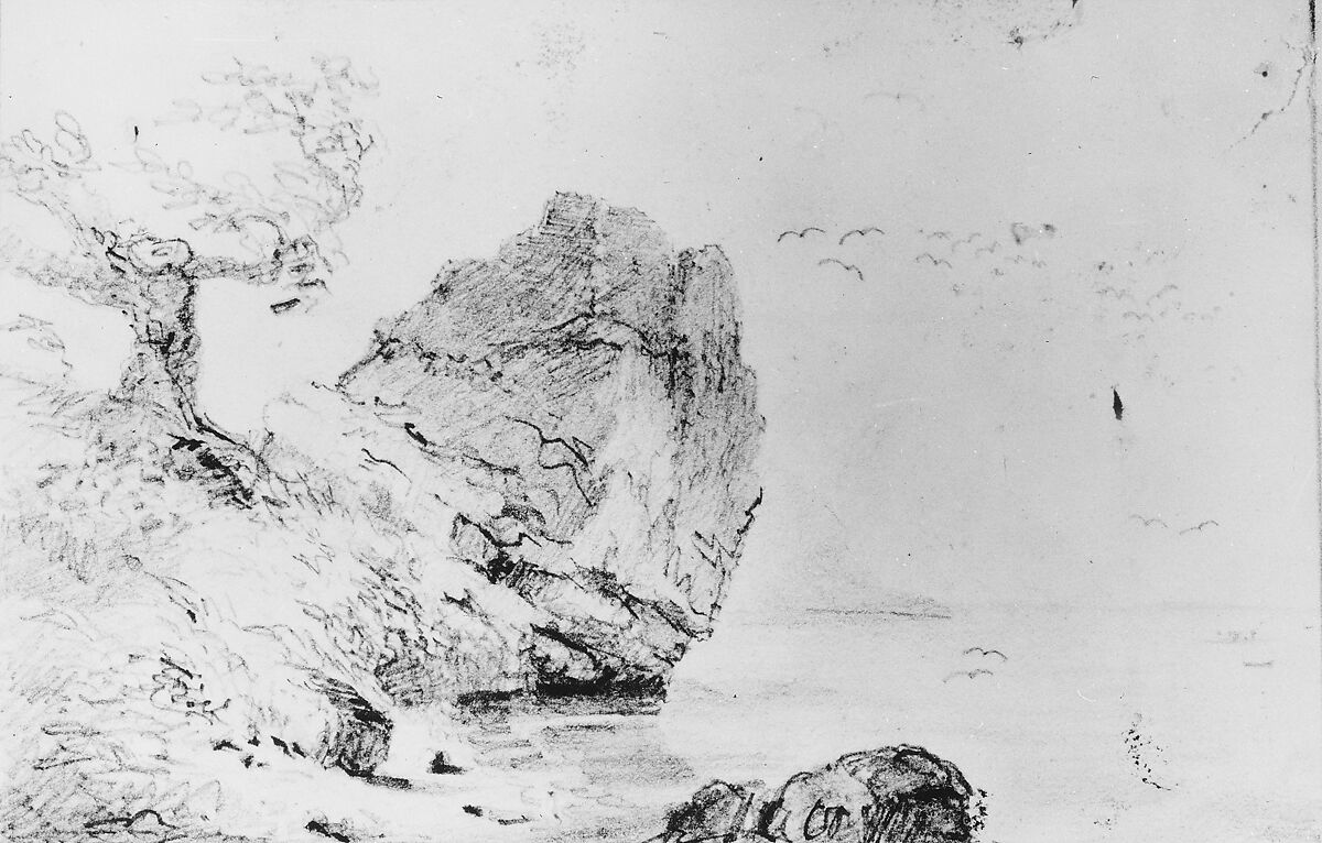 Shipwreck, Thomas Cole (American, Lancashire 1801–1848 Catskill, New York), Graphite on off-white wove paper, American 
