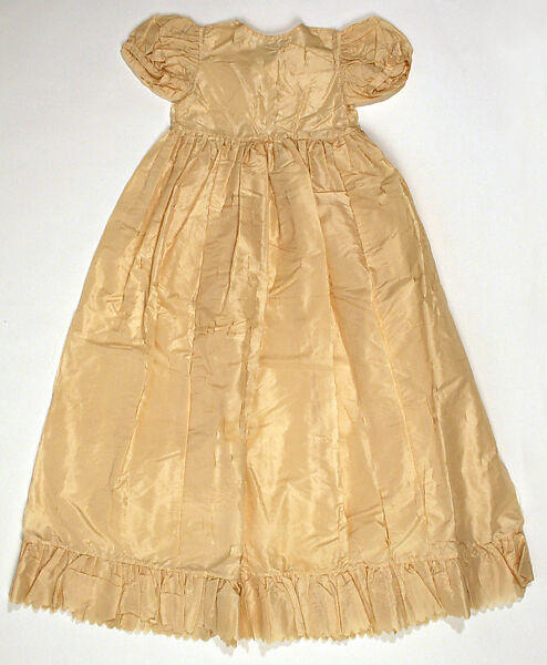 Christening dress, cotton, silk, probably French