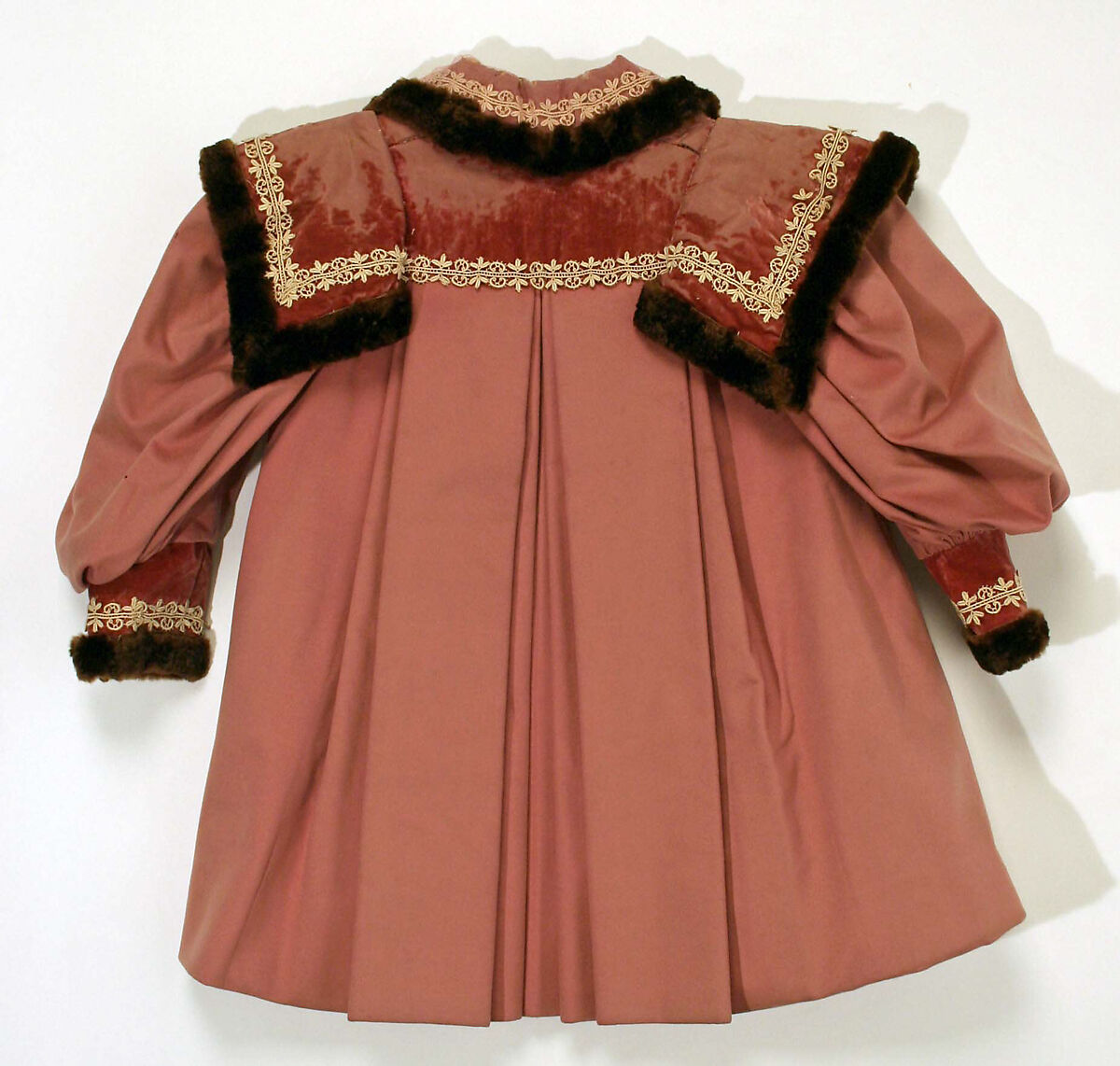 Ensemble, wool, fur, silk, American