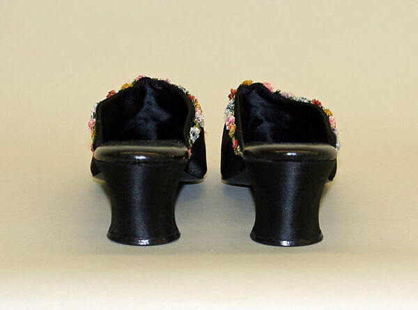 Mules, silk, leather, American or European