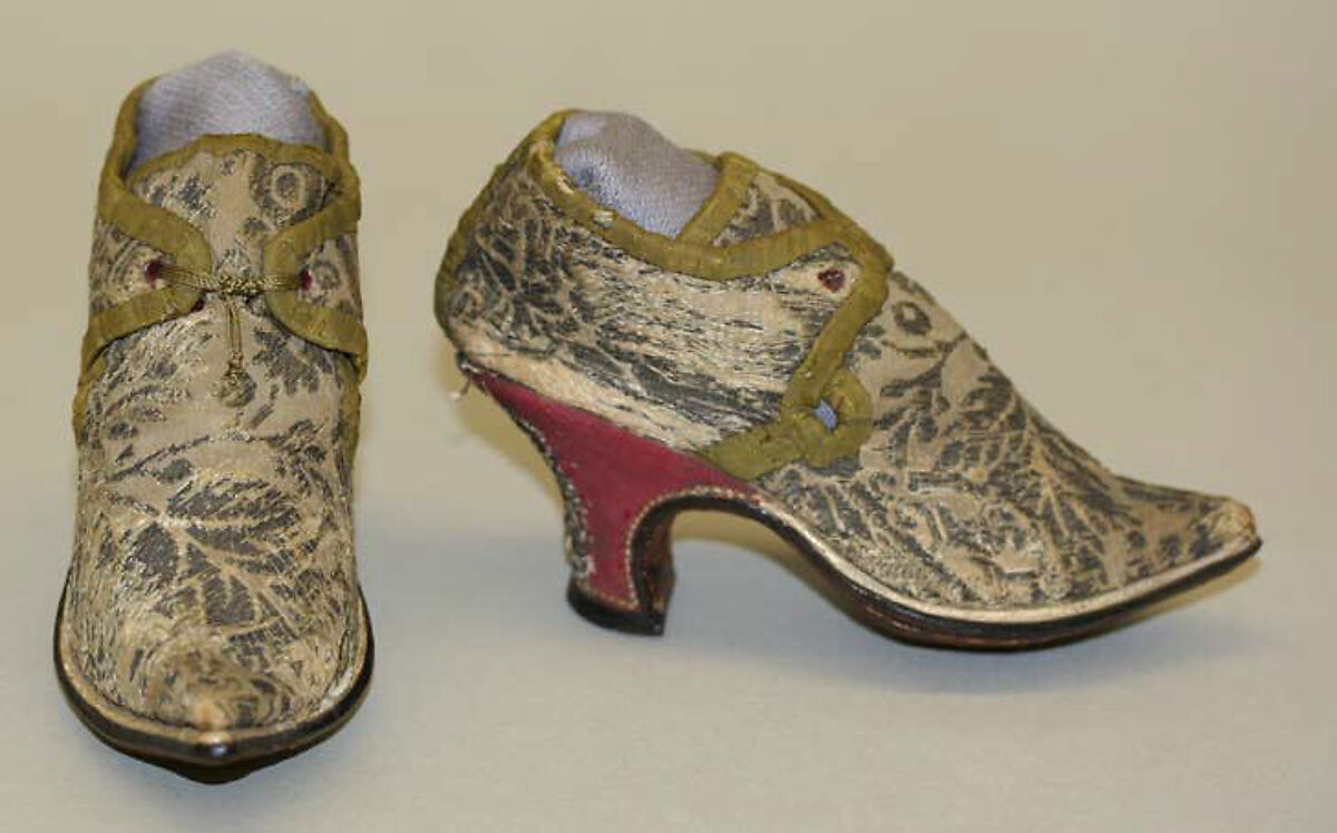 Shoes, silk, probably French 
