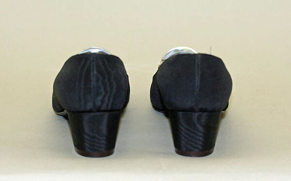 Pumps, Mr. David Evins (American, born England, 1909–1992), silk, leather, plastic, American