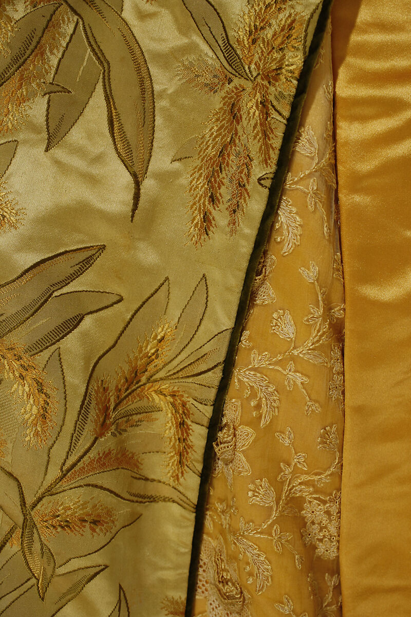 Evening dress, Attributed to House of Worth (French, 1858–1956), silk, cotton, French