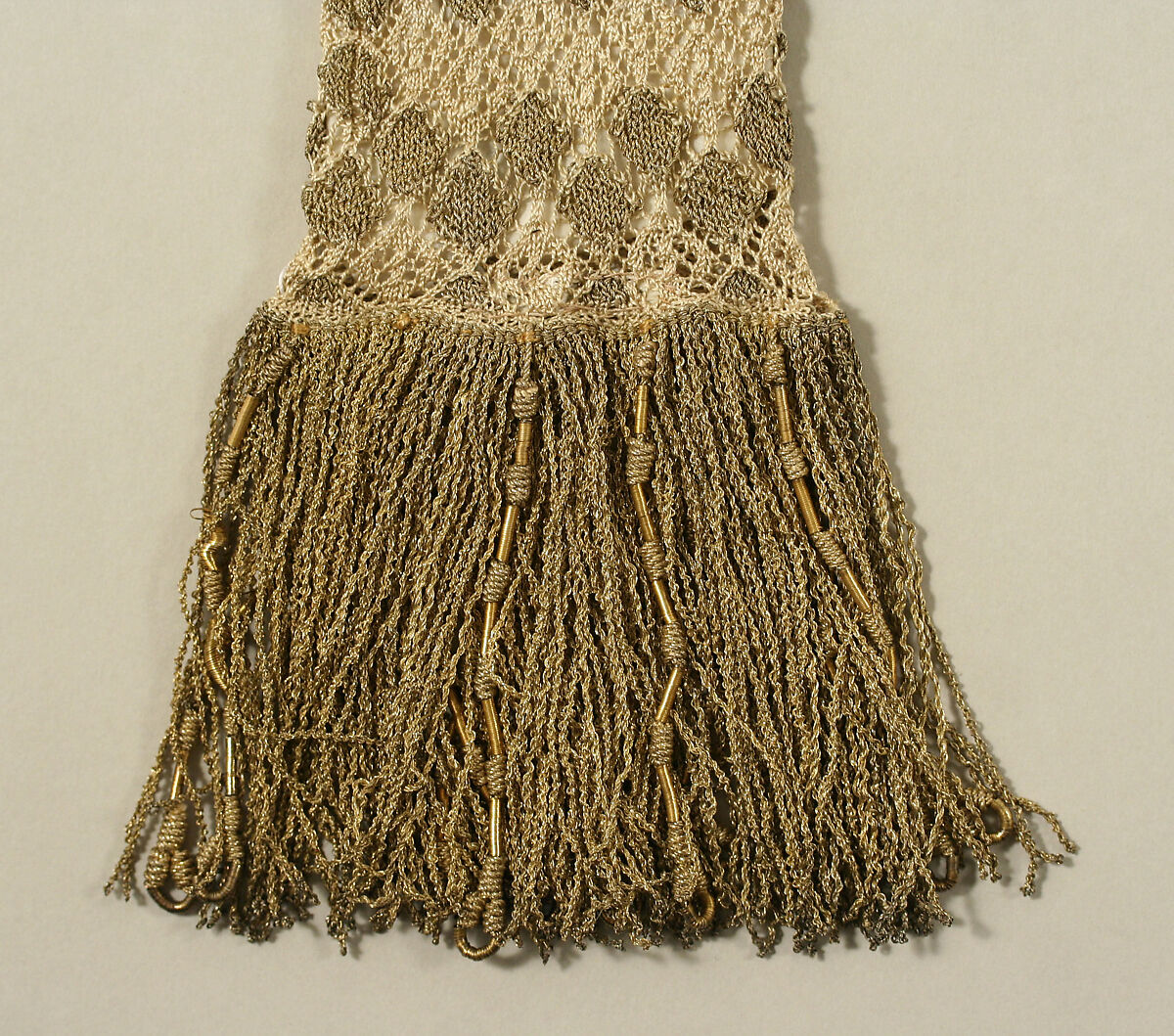 Gloves, silk, metal thread, European