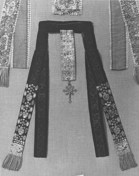 Ribbon, silk, metal, French, Brittany