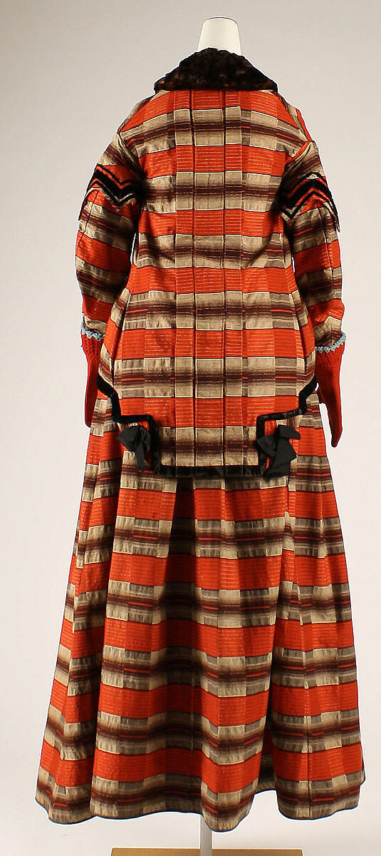 Skating ensemble, wool, fur, steel, American