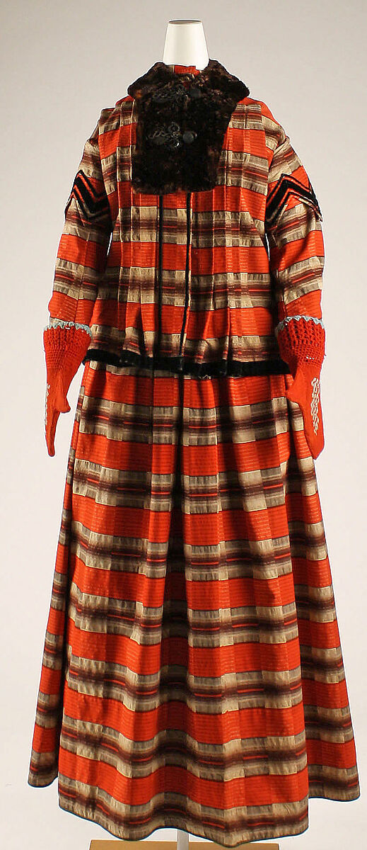 Skating ensemble, wool, fur, steel, American 