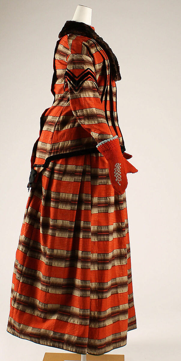 Skating ensemble, wool, fur, steel, American