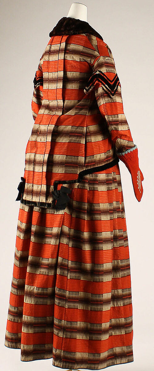 Skating ensemble, wool, fur, steel, American